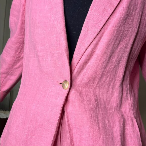 100% Linen Harvé Benard Suit 90's Vintage Suit - Picture 9 of 11